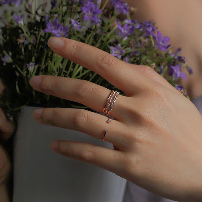 Sparkle open diamond ring